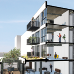 5 appartementen doorsnede woonlagen