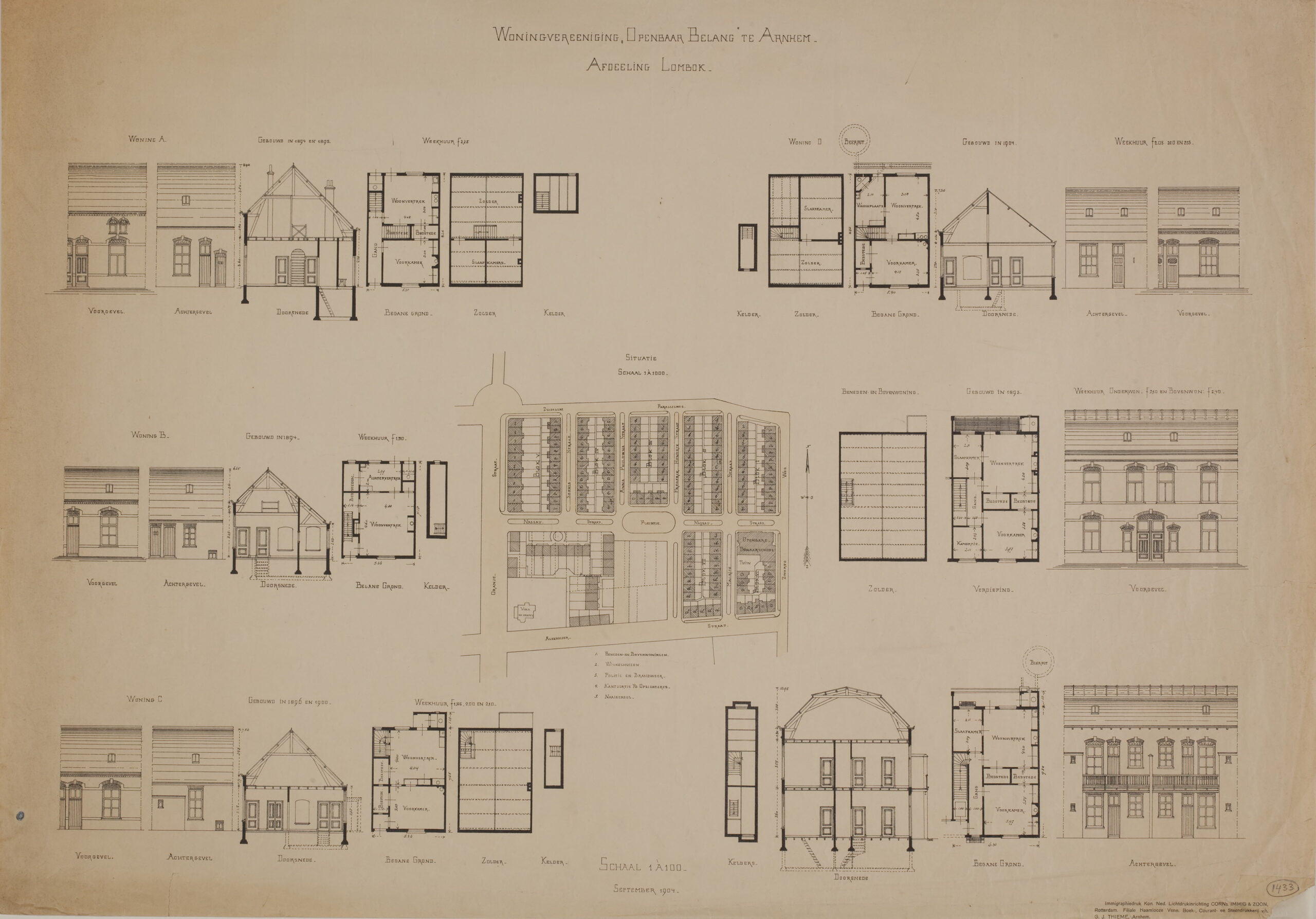Het straten- en woningenplan voor Lombok